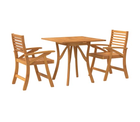 vidaXL طقم سفرة حديقة 3 قطع خشب أكاسيا صلب