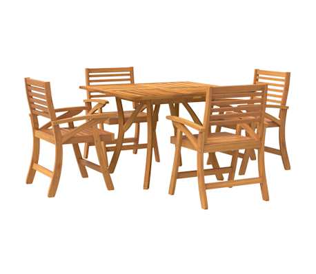 vidaXL 屋外ダイニング5点セット アカシア無垢材