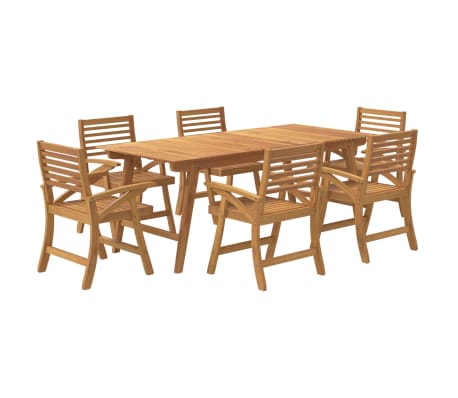 vidaXL 7 Piece Garden Dining Set Solid Wood Acacia