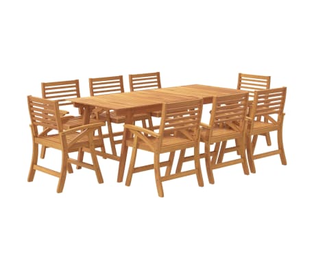 vidaXL 9 Piece Garden Dining Set Solid Wood Acacia
