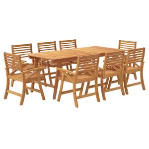 vidaXL 9 Piece Garden Dining Set Solid Wood Acacia