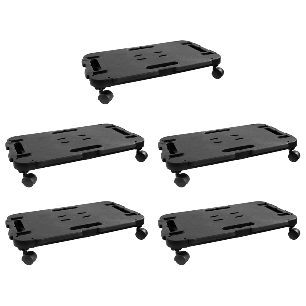 Chariots de transport 5 pcs noir polypropylène 200 kg
