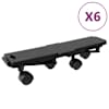 vidaXL 4 rattaga transpordialus, 6 tk, must, pol&uuml;prop&uuml;leen, 170 kg