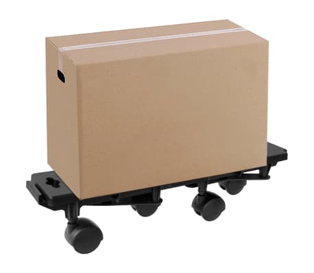 vidaXL Moving Dollies with 4 Wheels 6 pcs Black Polypropylene 170 kg