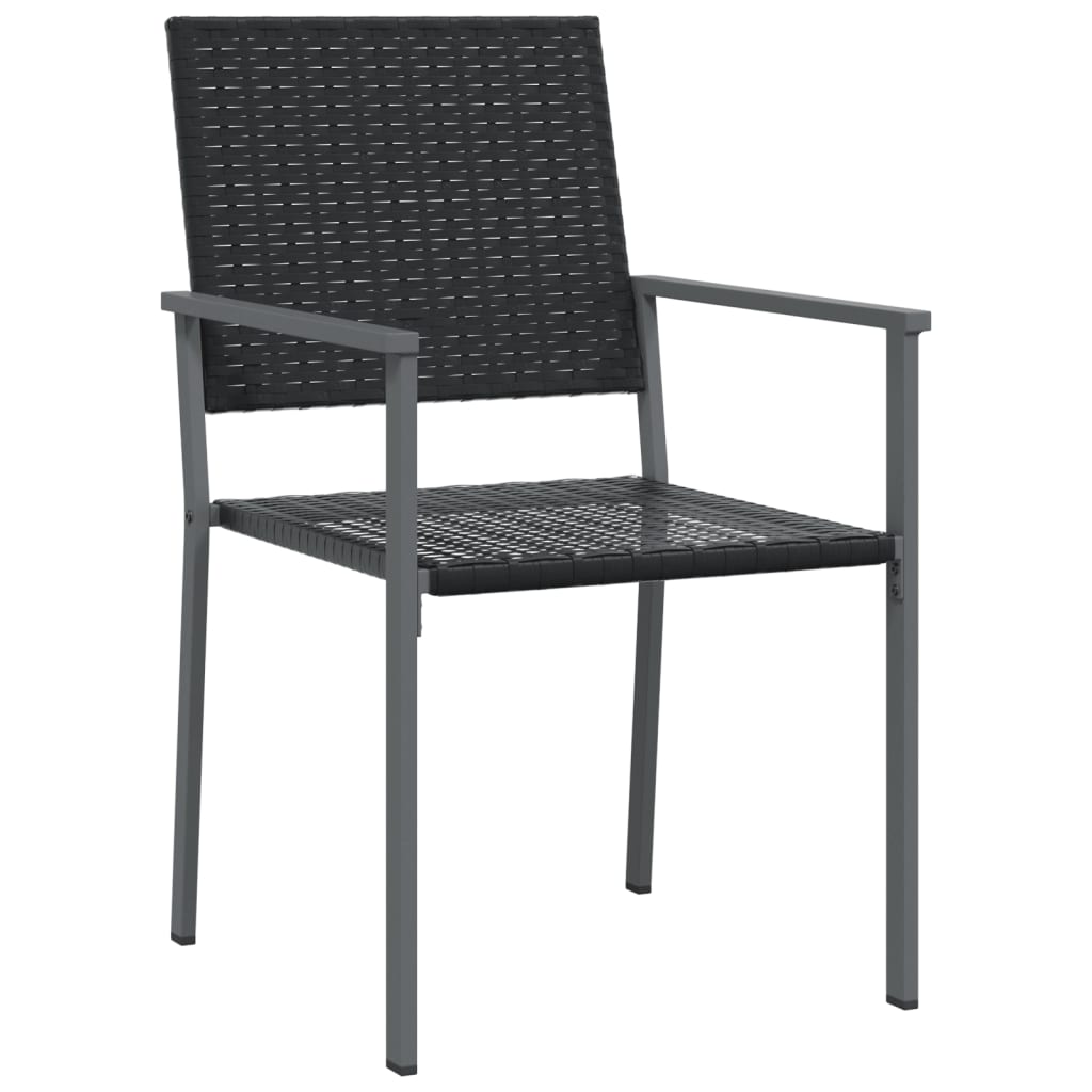 vidaXL Tuinstoelen 2 st 54x62,5x89 cm poly rattan zwart afbeelding