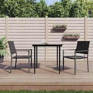 Vrtni stoli 2 kosa črni 54x62,5x89 cm poli ratan