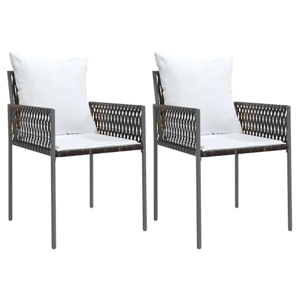 vidaXL aiatoolid patjadega 2 tk, pruun, 54 x 61 x 83 cm, pol&uuml;rotang