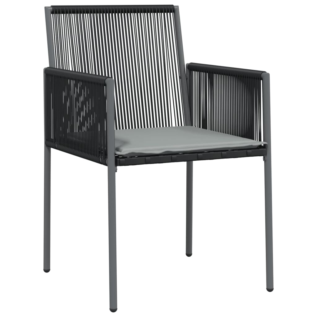 vidaXL Tuinstoelen 2 st met kussens 54x60,5x83,5 cm poly rattan zwart, foto 2