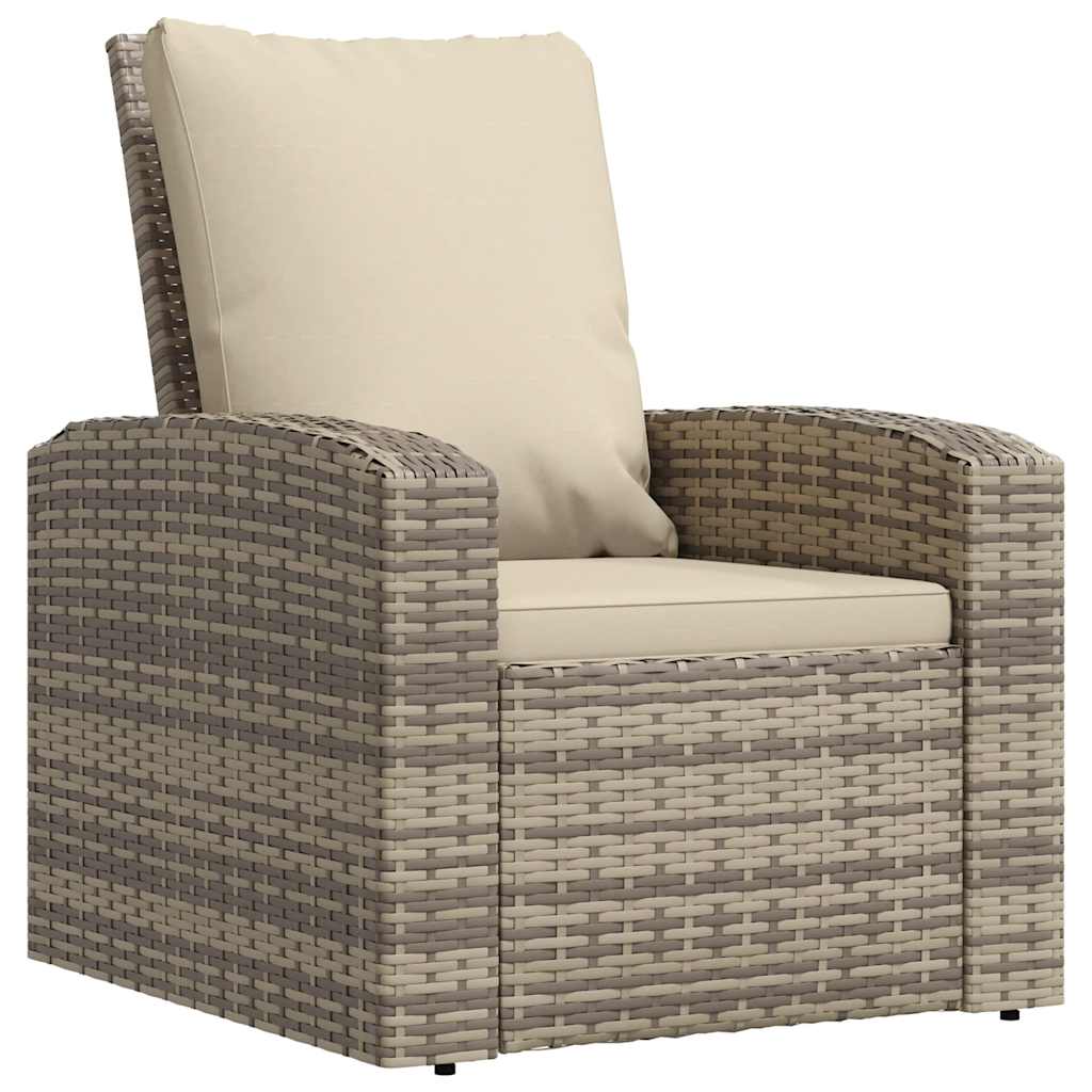 Thumbnail - vidaXL Gartensessel Verstellbar mit Kissen Hellbraun Poly Rattan