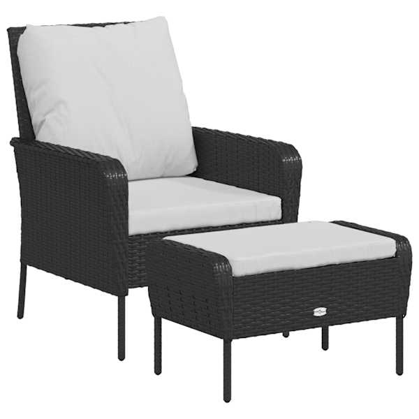vidaXL aiatool jalatoega, must, pol&uuml;rotang