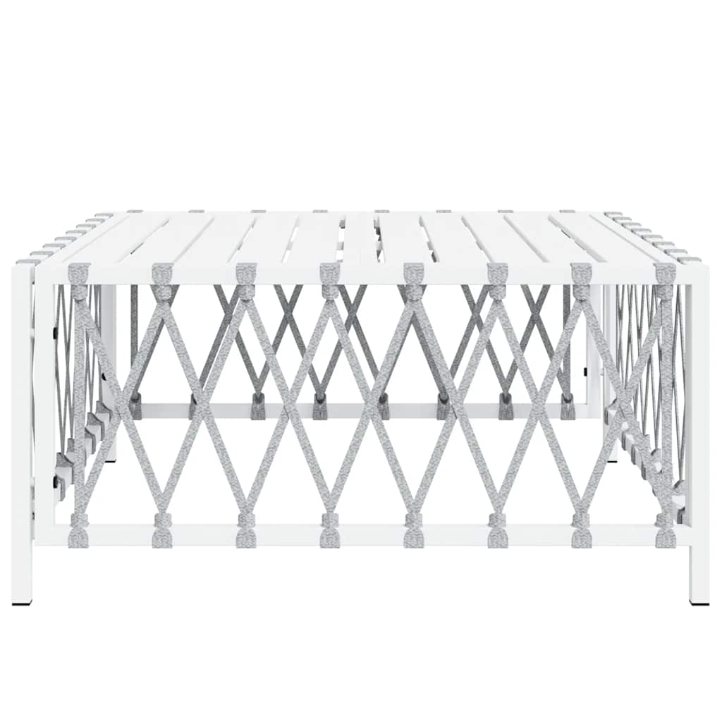 Garden Table White 70x70x34 Cm Woven Fabric VidaXL 15 width=274