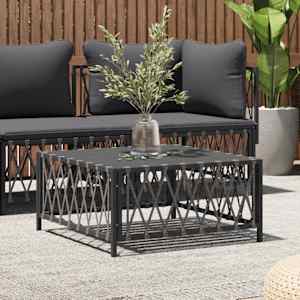 Vrtna miza antracitna 70x70x34 cm tkanina