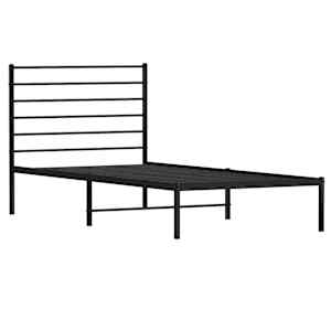Kovový rám postele s čelem černý 75 x 190 cm - obrázek 4