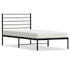 vidaXL metallist voodiraam peatsiga, must, 90 x 190 cm