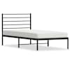 vidaXL metallist voodiraam peatsiga, must, 100x200 cm