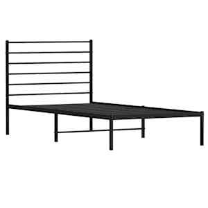 Kovový rám postele s čelem černý 107 x 203 cm - obrázek 3