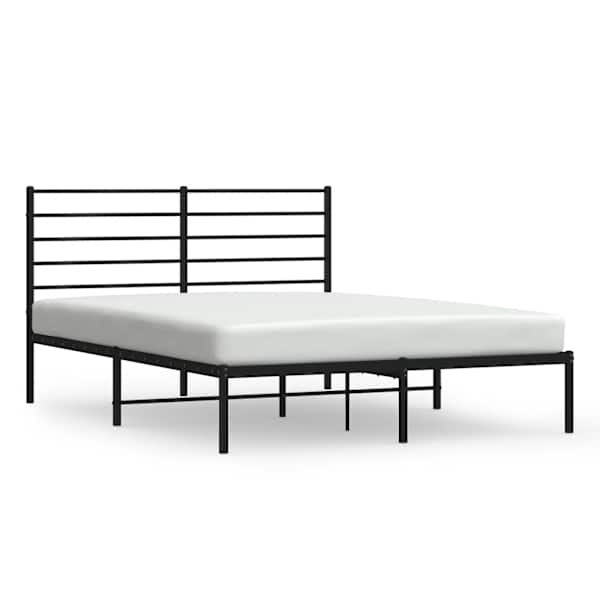 vidaXL metallist voodiraam peatsiga, must, 120x190 cm