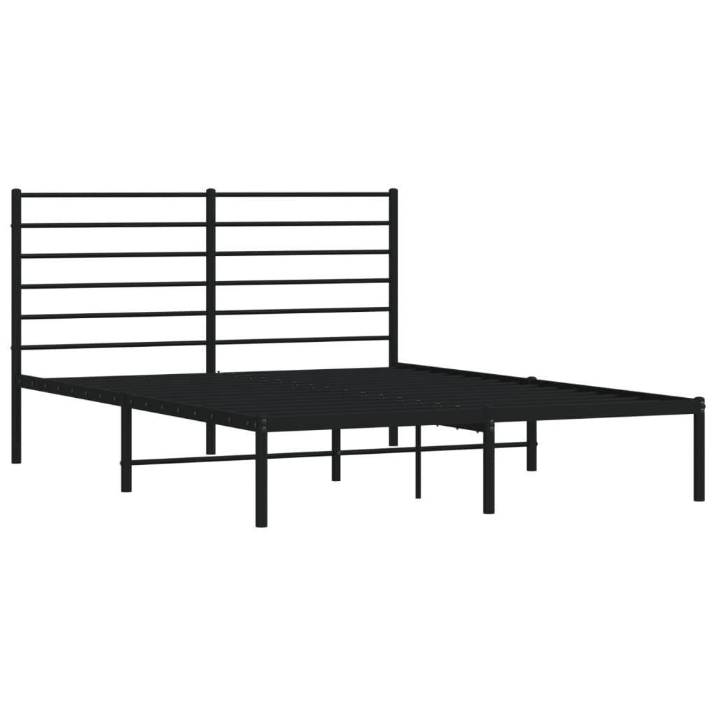 vidaXL Bedframe met hoofdbord metaal zwart 120x190 cm afbeelding