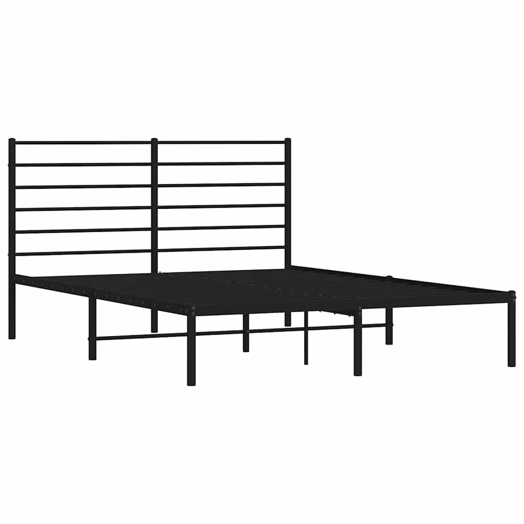 Thumbnail - vidaXL Bettgestell mit Kopfteil Metall Schwarz 120x200 cm