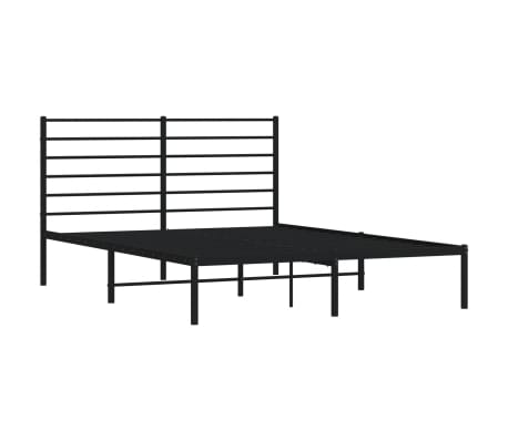 vidaXL Estructura cama sin colchón con cabecero metal negro 160x200 cm