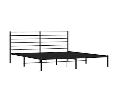 vidaXL Cadre de lit m&eacute;tal sans matelas et t&ecirc;te de lit noir 180x200 cm
