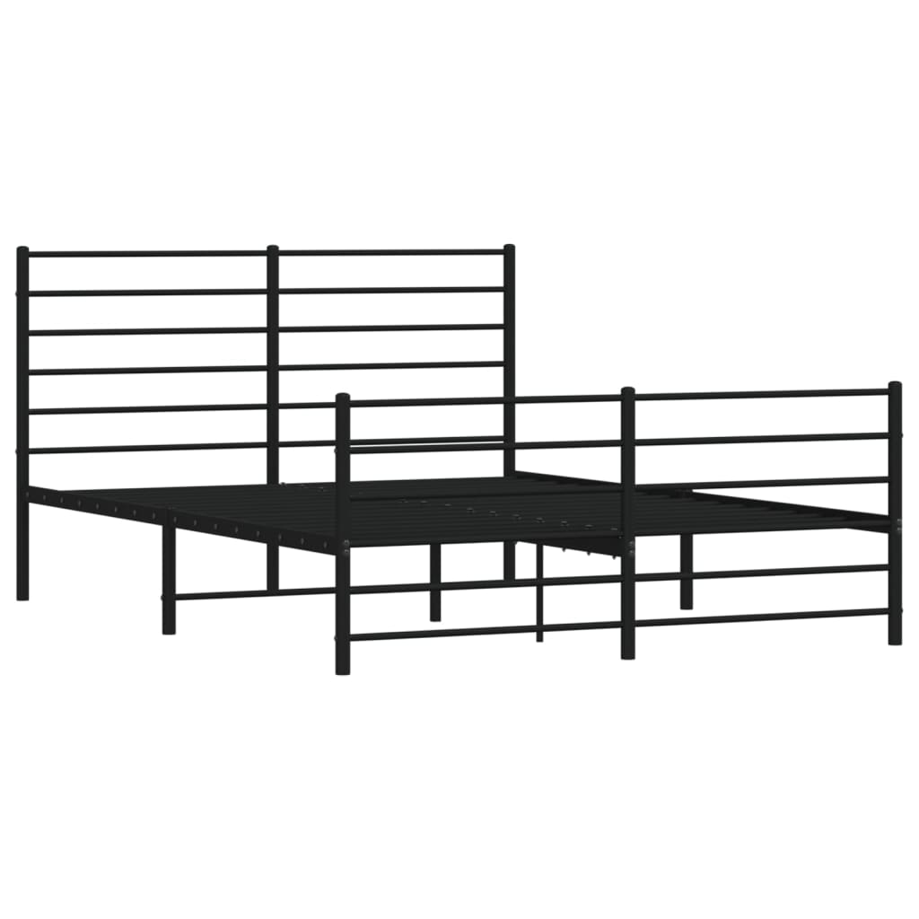 Metal Bed Frame with Headboard Bed Base Mattress Foundation Bedstead vidaXL