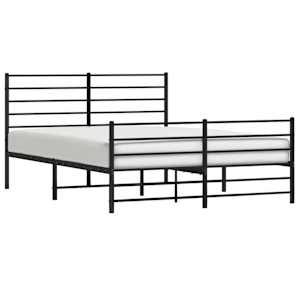 Kovový rám postele bez matrace s nožním čelem černý 160x200 cm - obrázek 5