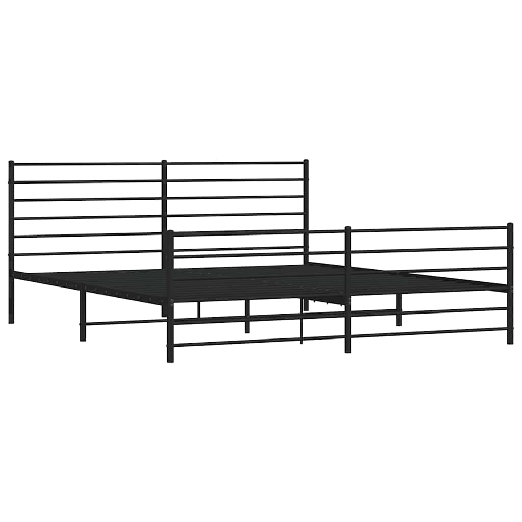 Thumbnail - vidaXL Metallbett ohne Matratze mit Fußteil Schwarz 180x200 cm
