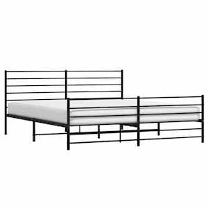 Kovový rám postele bez matrace s nožním čelem černý 180x200 cm - obrázek 5