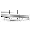 vidaXL metallist voodiraam peatsi ja jalutsiga, must, 183x213 cm
