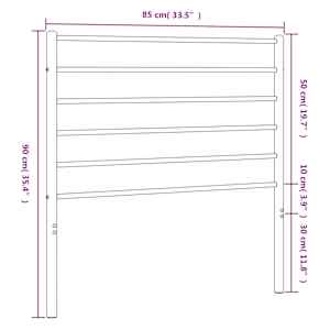 Kovové náhradní čelo postele černé 80 cm - obrázek 7