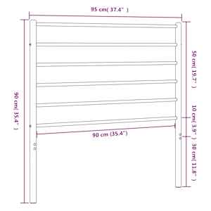 Kovové náhradní čelo postele černé 90 cm - obrázek 7