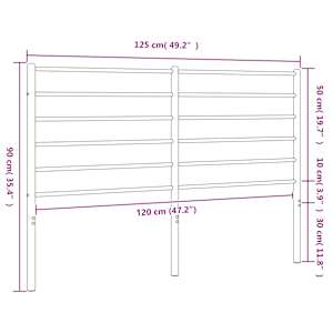 Kovové náhradní čelo postele černé 120 cm - obrázek 7