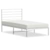 vidaXL metallist voodiraam peatsiga, valge, 90 x 190 cm