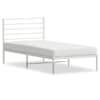 vidaXL metallist voodiraam peatsiga, valge, 90 x 200 cm