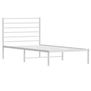 Kovový rám postele s čelem bílý 100 x 200 cm - obrázek 5