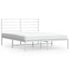 vidaXL metallist voodiraam peatsiga, valge, 140x200 cm