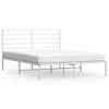 vidaXL metallist voodiraam peatsiga, valge, 150x200 cm