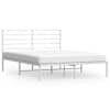 vidaXL metallist voodiraam peatsiga, valge, 160x200 cm