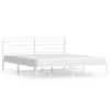vidaXL metallist voodiraam peatsiga, valge, 180x200 cm