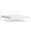 vidaXL metallist voodiraam peatsiga, valge, 183x213 cm