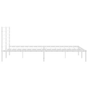 Kovový rám postele s čelem bílý 200 x 200 cm - obrázek 7