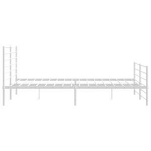 Kovový rám postele s hlavovým a nožním čelem bílý 180 x 200 cm - obrázek 7