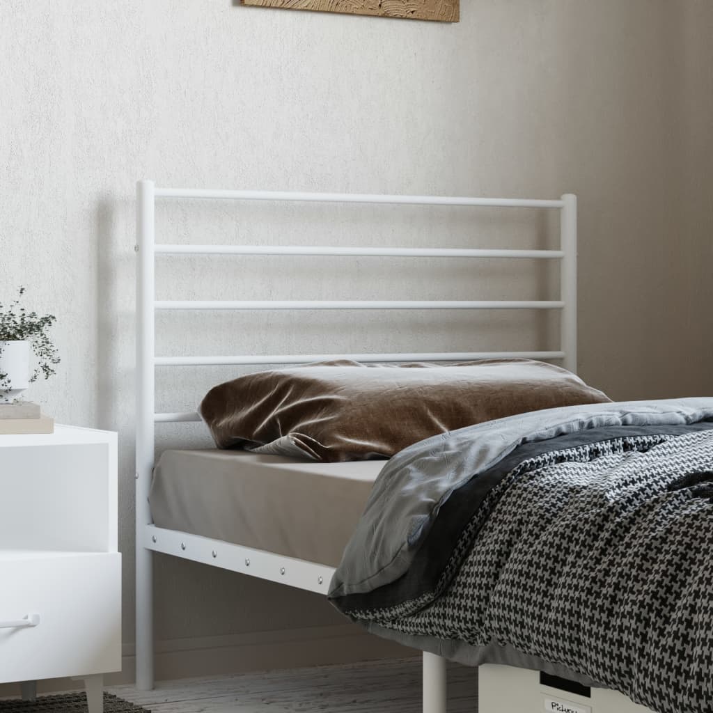 vidaXL Metallinen sängynpääty valkoinen 75 cm