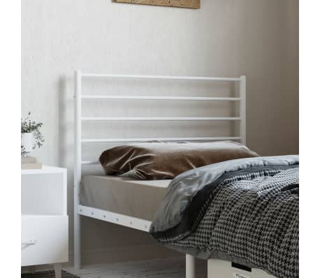 vidaXL Kopfteil Metall Wei&szlig; 75 cm