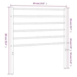 Kovové náhradní čelo postele bílé 80 cm - obrázek 7