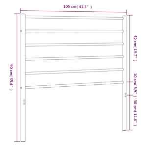Kovové náhradní čelo postele bílé 100 cm - obrázek 7