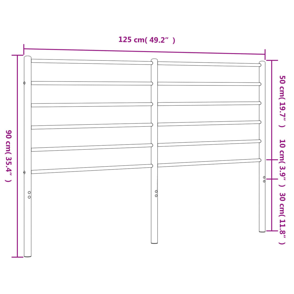 fehér fém fejtámla 120 cm