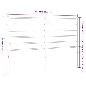 Kovové náhradní čelo postele bílé 120 cm - obrázek 7