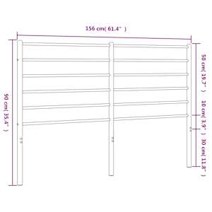 Kovové náhradní čelo postele bílé 150 cm - obrázek 7